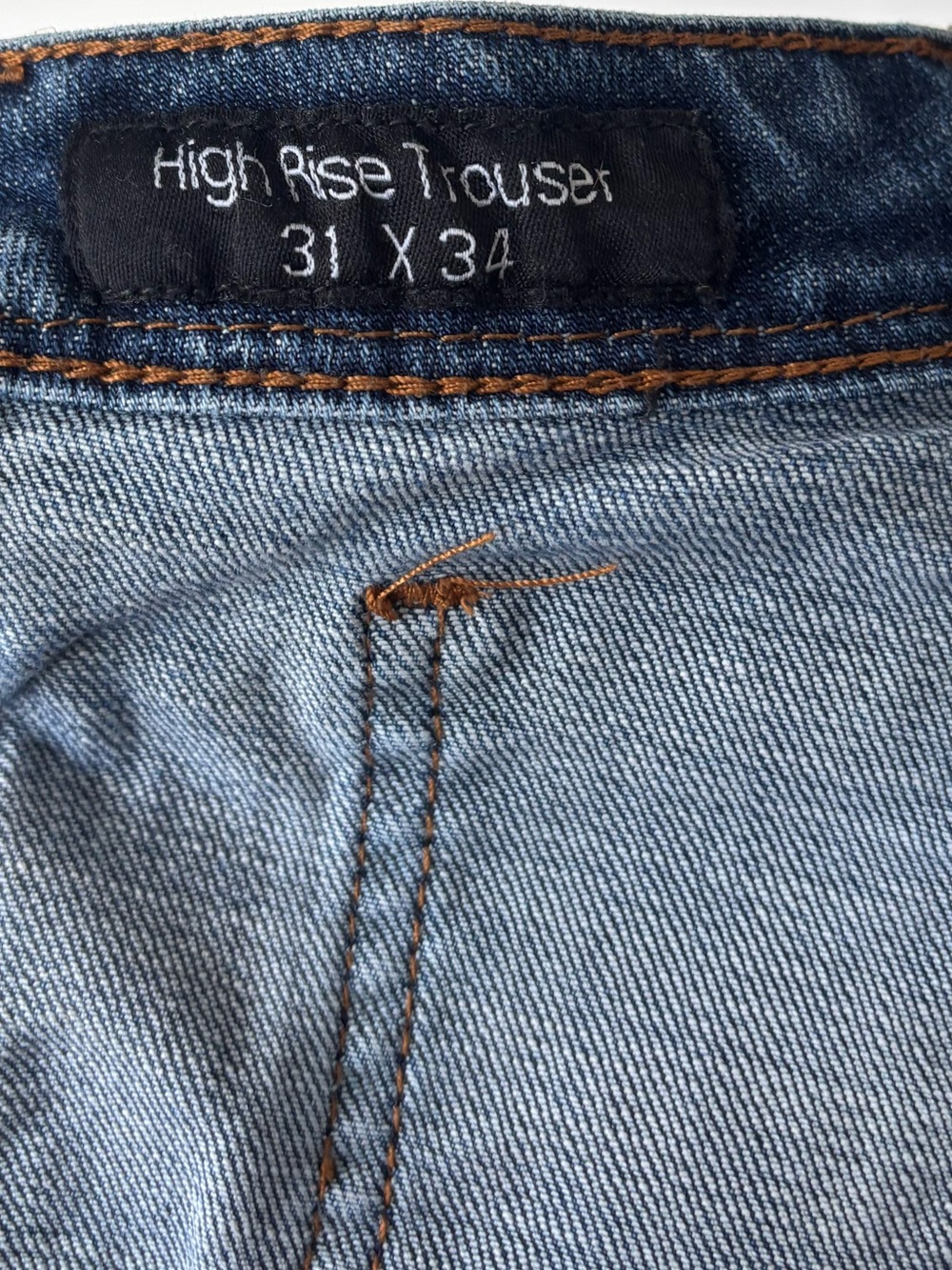 Rock & Roll Denim Front Seam High Rise Trouser Medium Wash Jean Wide Leg Bootcut - Picture 11 of 13